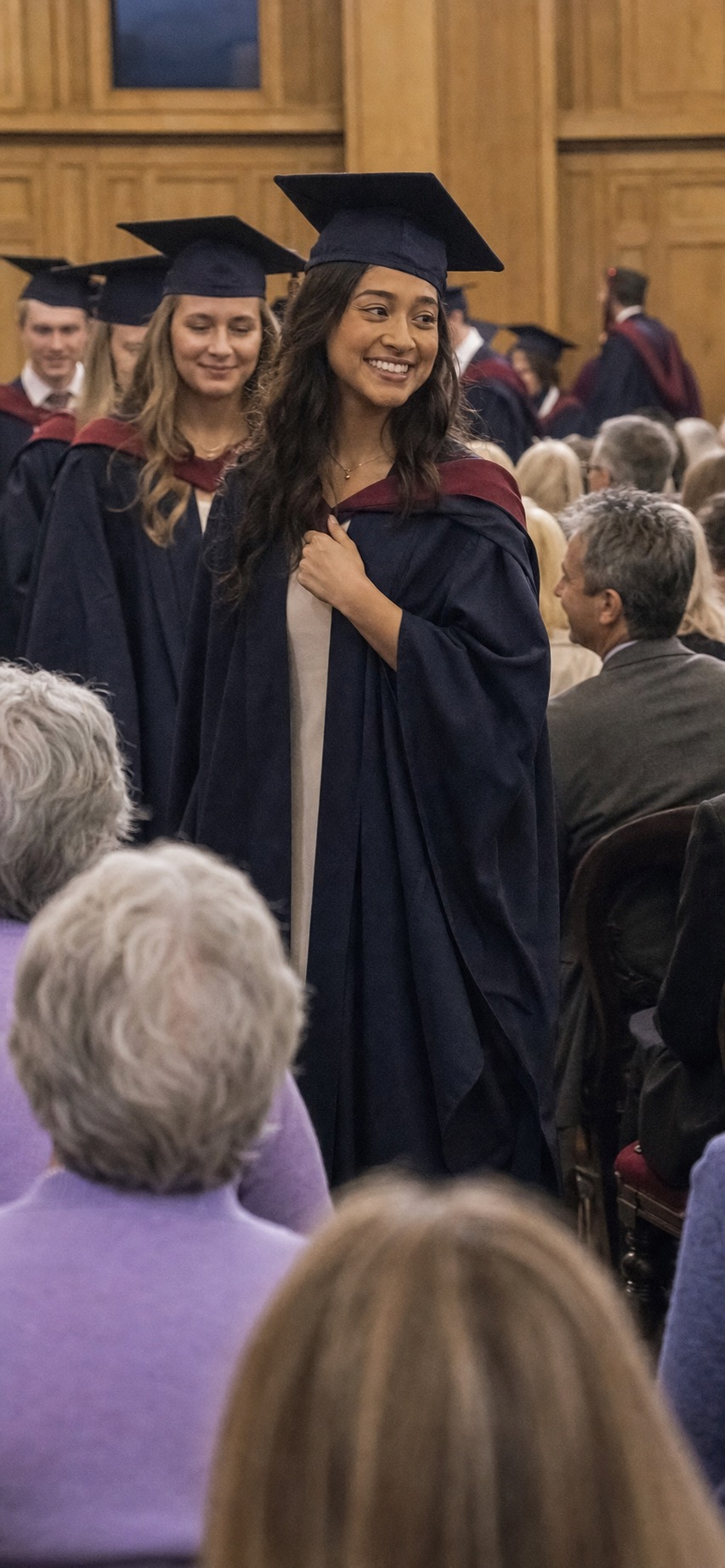 Family sharing graduation day